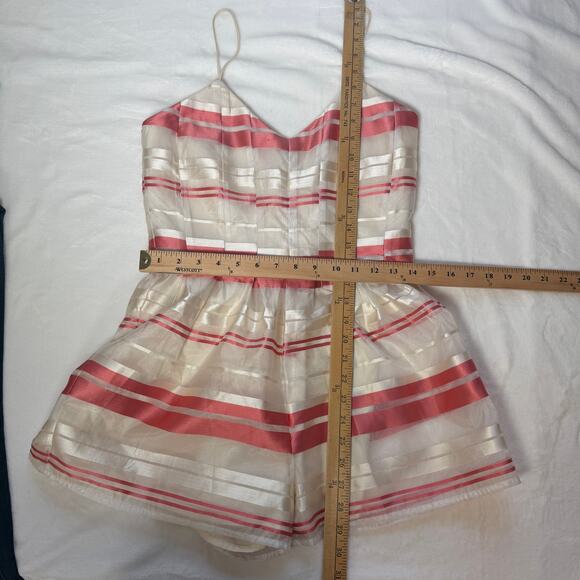 J.O.A. Los Angeles Romper Size M Pink White Striped Candy Stripes Sleeveless - Picture 14 of 15